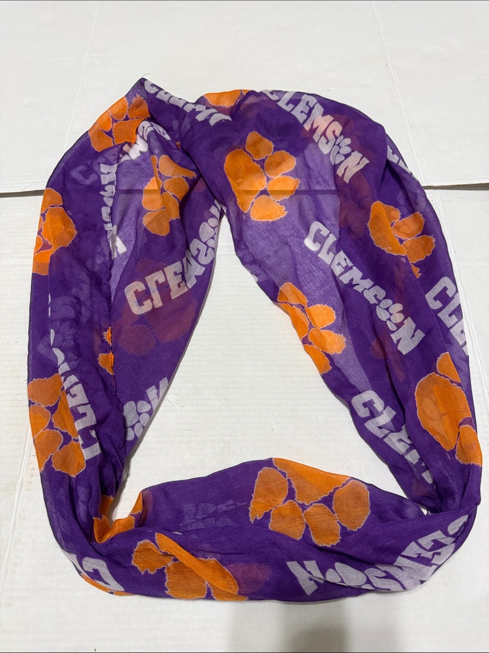 Clemson Tigers Purple and Orange Infinity Scarf